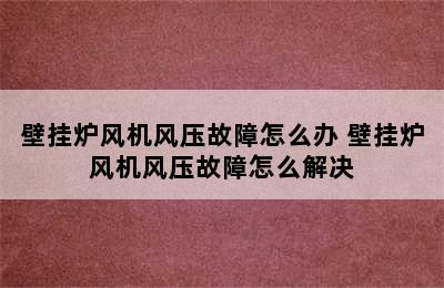 壁挂炉风机风压故障怎么办 壁挂炉风机风压故障怎么解决